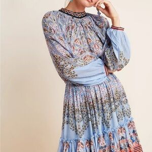 Anthropologie Multicolor Floral Long Sleeve Dress